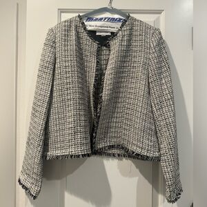 Calvin Klein Fringe Shoulder Pad Blazer